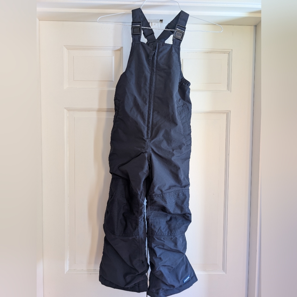 Kids' Black Lands End Cold Buster Snow Bib (Size 6)
